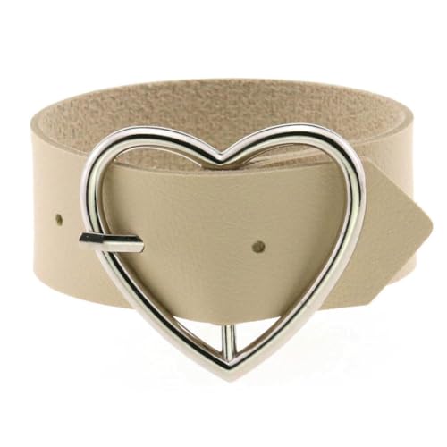 fycouyee Klassisches Herzarmband Punk Gothic kreative PU Leder Anstecknadel von fycouyee