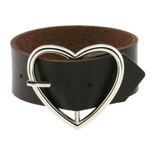 fycouyee Klassisches Herzarmband Punk Gothic kreative PU Leder Anstecknadel von fycouyee