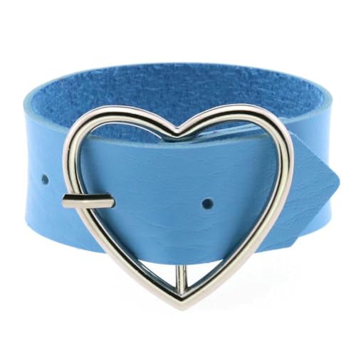 fycouyee Klassisches Herzarmband Punk Gothic kreative PU Leder Anstecknadel von fycouyee