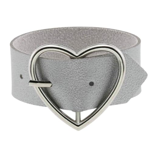 fycouyee Klassisches Herzarmband Punk Gothic kreative PU Leder Anstecknadel von fycouyee
