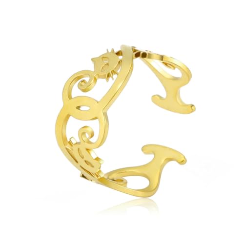 fycouyee Kreative Katzenringe Edelstahl Gold Offene Finger Ringe Mode Tierschmuck Paare von fycouyee