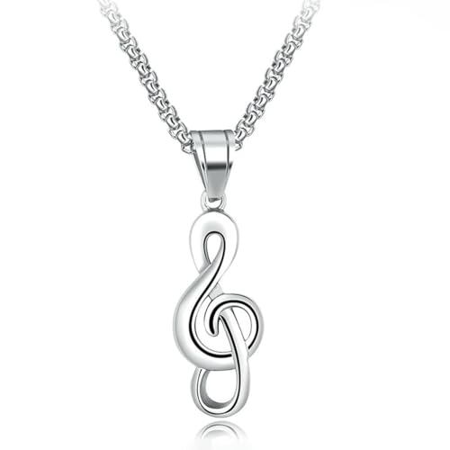 fycouyee Kreative Musik Symbol Vorgestellt Kleine Ware Halskette Titan Stahl Herren Hip Hop Halskette Charme von fycouyee