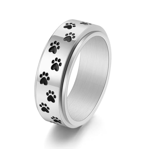 fycouyee Kreativer Handschmuck Punk Hund Klaue Ring Mode Männer 8MM breit von fycouyee