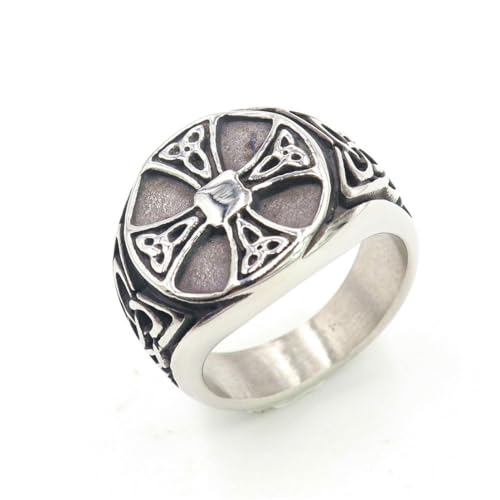 fycouyee Kreuz Ring Wikinger Edelstahl Vintage Ring für Herren von fycouyee