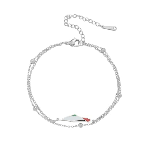 fycouyee Landkarte Form Edelstahl Armband Emaille Schmuck Frau und Männer von fycouyee