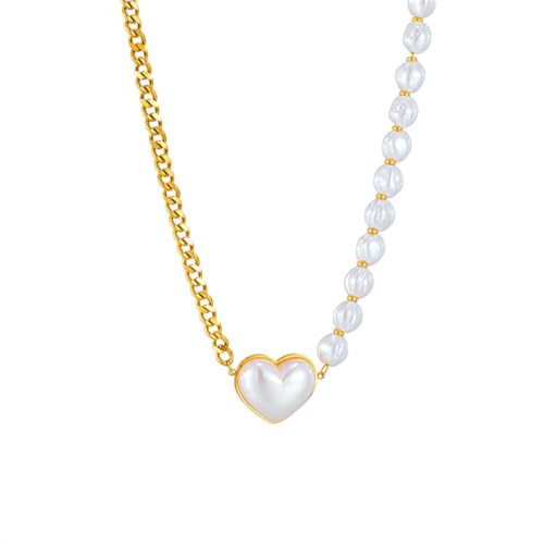 fycouyee Liebe Perle Titan Stahl Halskette Mode Punk von fycouyee