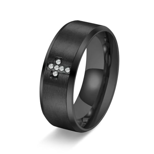 fycouyee MODE 8MM BREIT Zirkon KREUZ RING Männer SCHMUCK von fycouyee