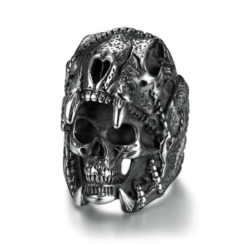 fycouyee Männlicher Northland Ghost Army Schädel Herrenring Edelstahl Schädel Ring von fycouyee