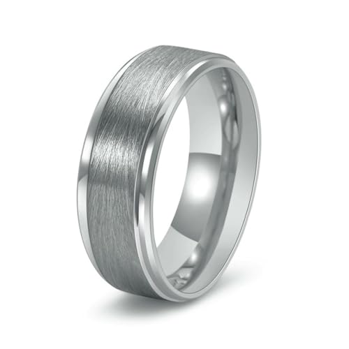 fycouyee Matte brushed 8mm man tungsten steel ring black hand ornament punk jewelry von fycouyee