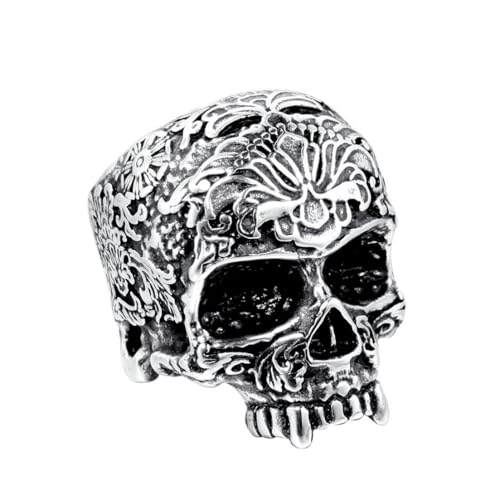 fycouyee Men's stainless steel skull rings multi-ghost head rings von fycouyee