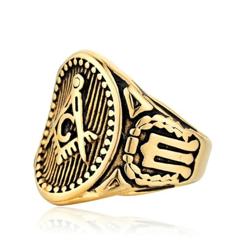 fycouyee Men's vintage stainless steel Masonic ring von fycouyee