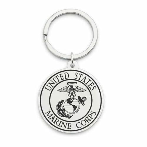 fycouyee Mode Anhänger Marine Corps Abzeichen Halskette Herren Vintage Edelstahl runde Anhänger Halskette von fycouyee