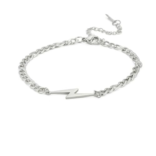 fycouyee Mode Doppelloch Blitz Anhänger Figaro Kette Edelstahl Armband Fußkettchen fycouyee Mode Doppelloch Blitz Anhänger Figaro Kette Edelstahl Armband Fußkettchen von fycouyee