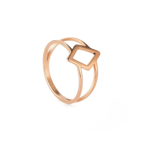 fycouyee Mode Doppelring einfacher geometrischer Ring hohler Diamantschmuck Damen Edelstahl Ring fycouyee Mode Doppelring einfacher geometrischer Ring hohler Diamantschmuck Damen Edelstahl Ring von fycouyee