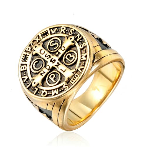 fycouyee Mode Edelstahl Ringe Herren Kreuz Schmuck von fycouyee