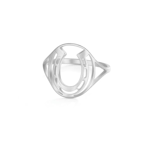 fycouyee Mode Einfach hohl Persönlichkeit Mode Einfach Paar Schmuck Hufeisen Edelstahl Ring von fycouyee