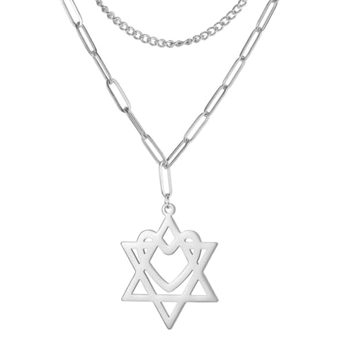 fycouyee Mode Einfache Frau Schmuck Liebe Hexagramm Anhänger Edelstahl Halskette von fycouyee