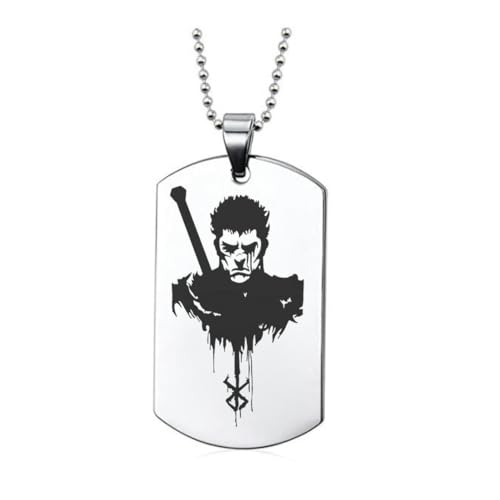 fycouyee Mode Hip Hop Anhänger Domineering Tide Männlich Edelstahl Schlüsselanhänger Anime Schwert Wind Legendärer Krieger Halskette von fycouyee