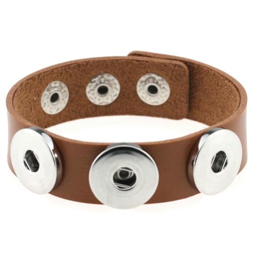 fycouyee Mode Knopf Armband PU Leder Schnapparmband von fycouyee