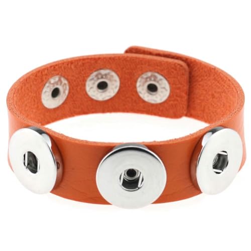 fycouyee Mode Knopf Armband PU Leder Schnapparmband von fycouyee