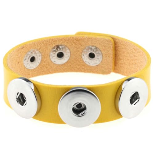 fycouyee Mode Knopf Armband PU Leder Schnapparmband von fycouyee