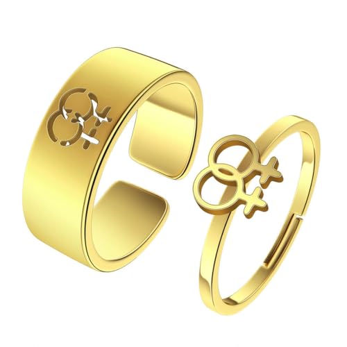 fycouyee Mode Liebe Paar Ring Persönlichkeit einfach Edelstahl Männer und Frauen von fycouyee