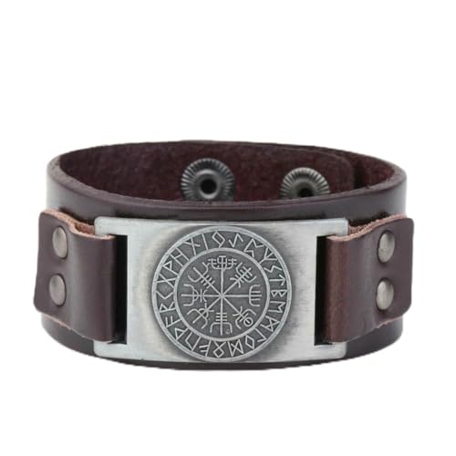 fycouyee Mode Nordic Odin Kompass Armband Ornament Breites Leder Paar Armband fycouyee Mode Nordic Odin Kompass Armband Ornament Breites Leder Paar Armband von fycouyee