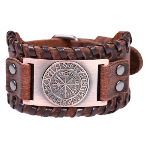 fycouyee Mode Nordic Odin Kompass Armband Ornament Breites Leder Paar Armband fycouyee Mode Nordic Odin Kompass Armband Ornament Breites Leder Paar Armband von fycouyee