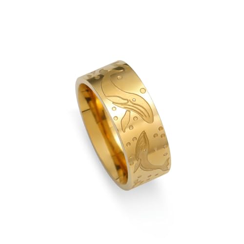 fycouyee Mode Persönlichkeit Ozean Wal 8MM Breiter Edelstahlring fycouyee Mode Persönlichkeit Ozean Wal 8MM Breiter Edelstahlring von fycouyee