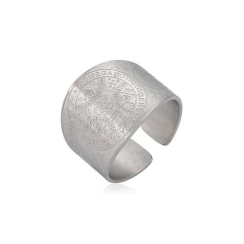 fycouyee Mode Persönlichkeit Ring Hexagramm Großes Dreieck Array Edelstahl Offener Ring fycouyee Mode Persönlichkeit Ring Hexagramm Großes Dreieck Array Edelstahl Offener Ring von fycouyee