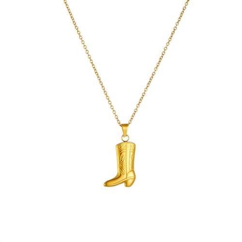 fycouyee Mode Persönlichkeit kreativ Titan Stahl geschnitzt Stiefel Anhänger Schmuck Halskette von fycouyee