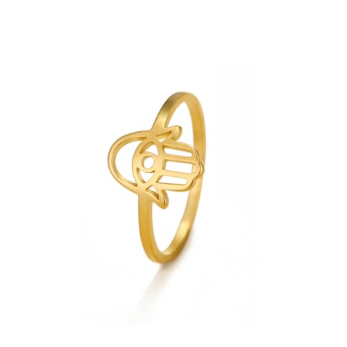 fycouyee Mode Ring 18k Palm Edelstahl Ring von fycouyee