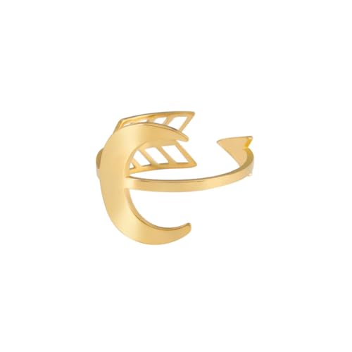 fycouyee Mode Statement Mond Piercing Pfeil Edelstahl Ring von fycouyee