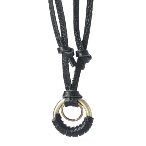 fycouyee Mode Vintage Doppelkreis Anhänger Leder Seil Nische Schmuck fycouyee Mode Vintage Doppelkreis Anhänger Leder Seil Nische Schmuck von fycouyee