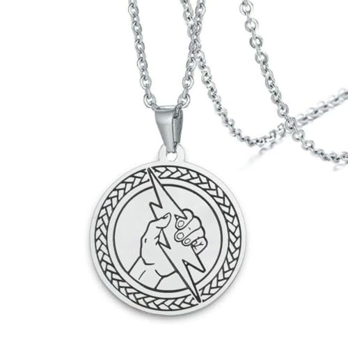 fycouyee Mode Vintage Hip Hop Herren Anhänger Lightning Bolt Halskette Edelstahl von fycouyee