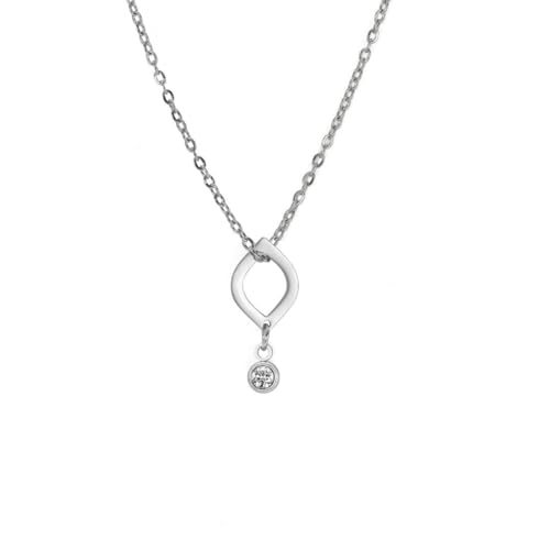 fycouyee Mode einfache Luxus tropfenförmig Single Open Hole Anhänger Diamant Anhänger Edelstahl Halskette von fycouyee