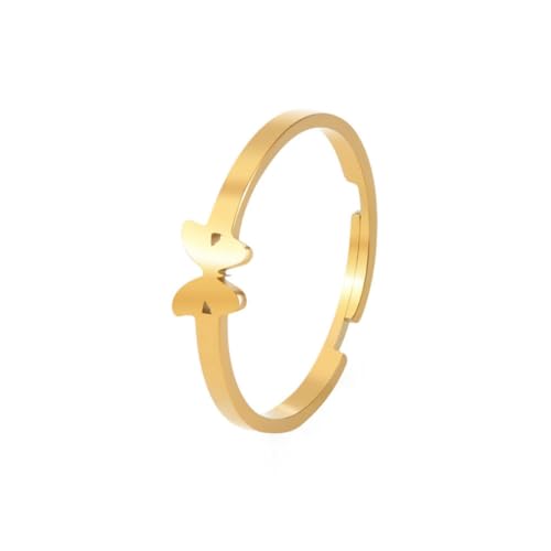 fycouyee Mode einfache individuelle Paar Ring Flugzeug hohle Sichel offen Edelstahl Ring von fycouyee