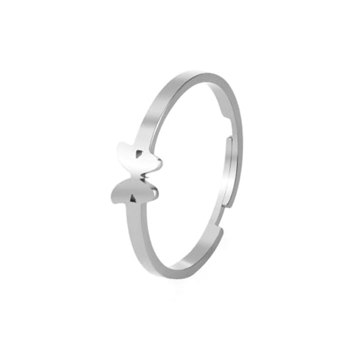 fycouyee Mode einfache individuelle Paar Ring Flugzeug hohle Sichel offen Edelstahl Ring von fycouyee