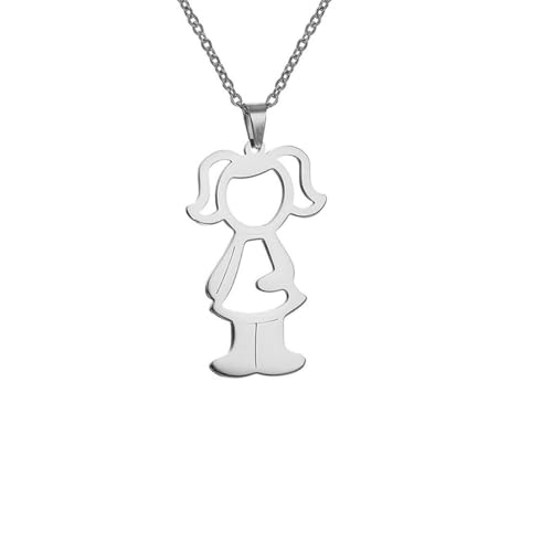 fycouyee Mode hohle Kinder Titan Stahl Anhänger Halskette Pullover Kette Edelstahl Halskette von fycouyee