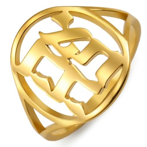 fycouyee Mode hohles hebräisches Hexagramm afrikanisches Berbersymbol Edelstahlring von fycouyee