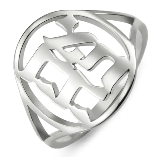 fycouyee Mode hohles hebräisches Hexagramm afrikanisches Berbersymbol Edelstahlring von fycouyee