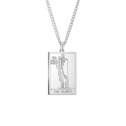 fycouyee Mode und einfache quadratische Tarotkarte Stern Mond Sonne 22 Anhänger Halskette von fycouyee