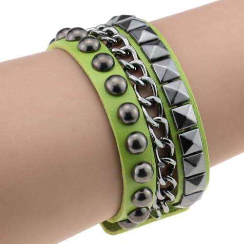 fycouyee Modearmband quadratisches rundes Nietarmband mehrschichtig von fycouyee