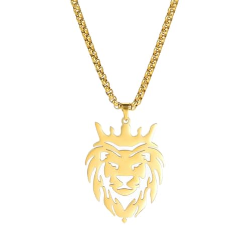 fycouyee Modedesign Gold dominierende hohle Löwenkopf Anhänger Halskette von fycouyee