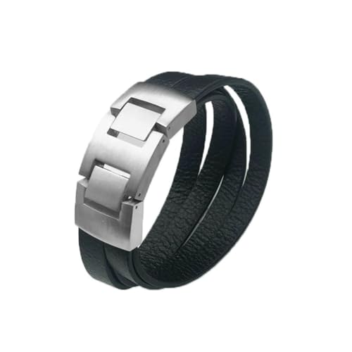 fycouyee Modemarke Edelstahl Leder Herren Armband Lederschmuck von fycouyee