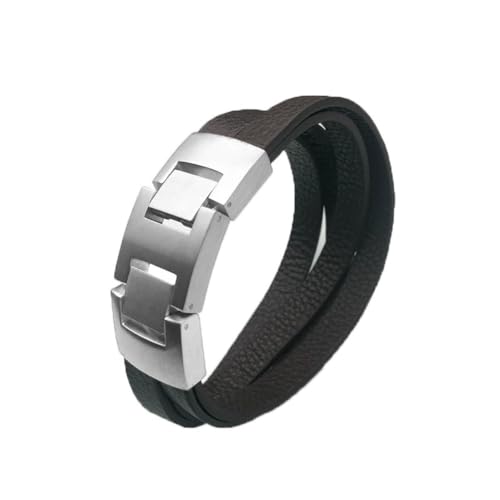 fycouyee Modemarke Edelstahl Leder Herren Armband Lederschmuck von fycouyee
