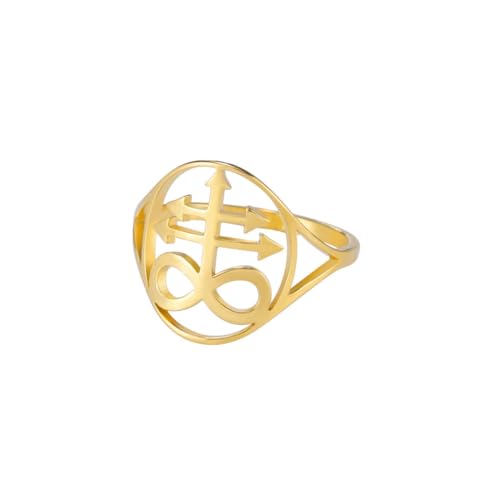 fycouyee Modepersönlichkeit stilvoll geometrisch ästhetisch hohl Modepersönlichkeit Charakter Form Edelstahl Ring von fycouyee