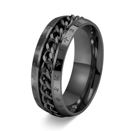 fycouyee Modeschmuck Wikinger Text Drehbare Kettenringe Männer und Frauen Casual von fycouyee