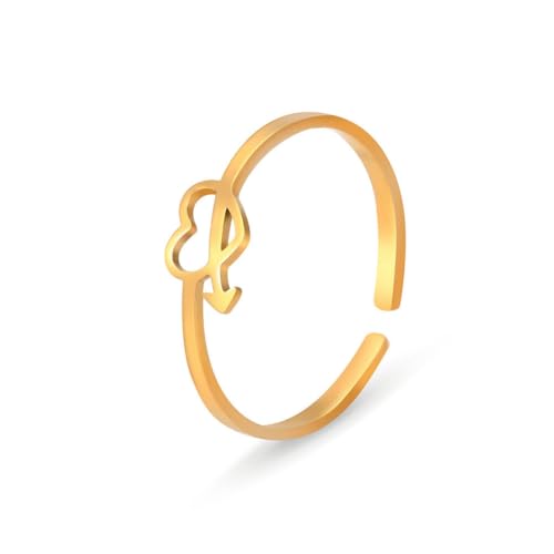 fycouyee Nischendesign 18k ein Pfeil durchbohrt Herz Öffnung Edelstahl Ring fycouyee Nischendesign 18k ein Pfeil durchbohrt Herz Öffnung Edelstahl Ring von fycouyee