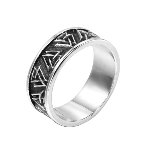 fycouyee Nordic Celtic triangular knot stainless steel rings for men and women's hands von fycouyee